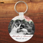 フォトキパーソナライズされたーチェーン幾何学園バラ キーホルダー (正面)