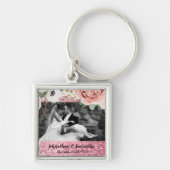 フォトキパーソナライズされたーチェーン幾何学園バラ キーホルダー (正面)