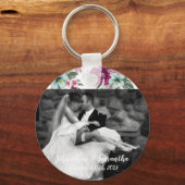 フォトキパーソナライズされたーチェーン熱帯性花on W キーホルダー (正面)