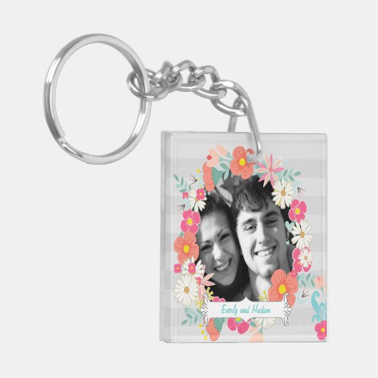 フォトキパーソナライズされたーチェーン キーホルダー (正面左)