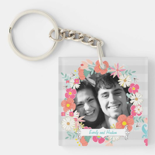 フォトキパーソナライズされたーチェーン キーホルダー (正面)