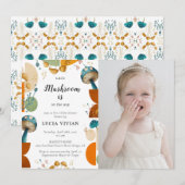 フォトキモダンカラフルャッシュルームベイビーシャワー 招待状 (正面/裏面)