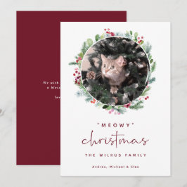 フォトキャットリースのペットクリスマスカード シーズンカード