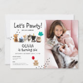 フォトキャット誕生日招待状 | かわいい子猫パワティ 招待状 (正面)