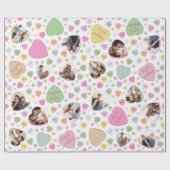 フォトキャンディハートバレンタインのギフトラップ ラッピングペーパー (フラット)