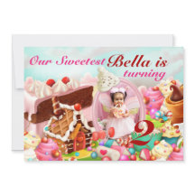 フォトキャンディランドバースデーパーティ招待状