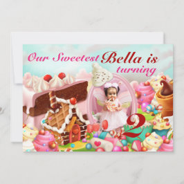 フォトキャンディランドバースデーパーティ招待状 招待状