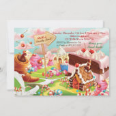 フォトキャンディランドバースデーパーティ招待状 招待状 (裏面)