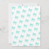 フォトキュートコケットターコイズボウスウィート16 招待状 (裏面)