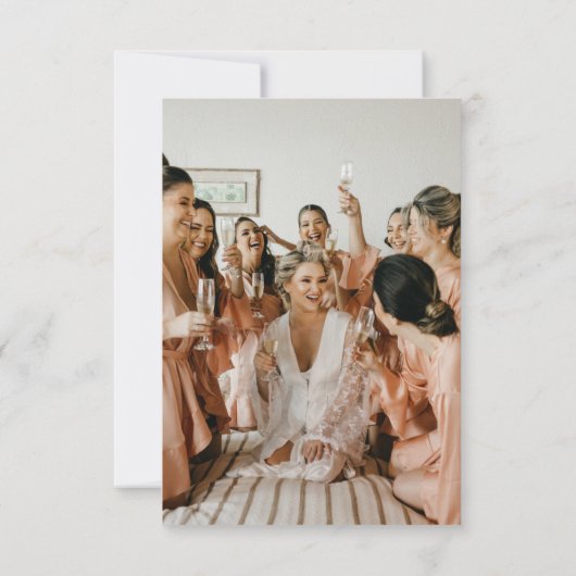 フォトキュートピンクボウブライダルシャワー サンキューカード (裏面)