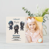 フォトキュート忍者戦士子供の誕生日パーティー 招待状 (スタンド正面)