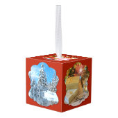 フォトキューブパーソナライズされたクリスマスオーナメント キューブオーナメント (裏面アングル)