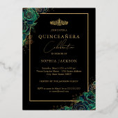 フォトキンセアニェラエメラルドバラ金ゴールドレース 箔招待状 (裏面)