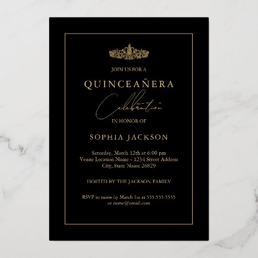 フォトキンセアニェラレッドローズ金ゴールドレース誕生日 箔招待状 (裏面)