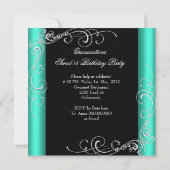フォトキンセアニェラ15th誕生日ジェイドティール(緑がかった色)ゼブラ 招待状 (裏面)