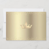 フォトキンセニェラネイビー金ゴールドグリッタープリンセスクラウン 招待状 (裏面)