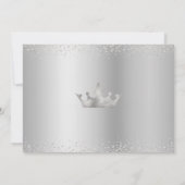 フォトキンチェニェラ海軍シルバーグリッタースクリプトクラウン 招待状 (裏面)