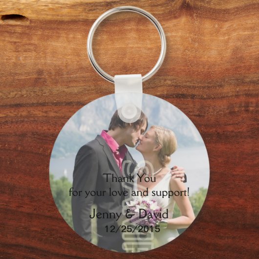 フォトキーパーソナライズされたリング結婚式の引き出物 キーホルダー (正面)