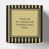 フォトキープサーブラック/金ゴールドシンプルのストライプパターン フェイバーボックス (上部)