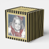 フォトキープサーブラック/金ゴールドシンプルのストライプパターン フェイバーボックス (裏面サイド)