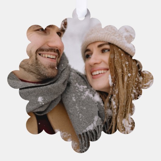 フォトギフトカスタムパーソナライズされた オーナメントカード (裏面)