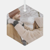 フォトギフトカスタムパーソナライズされた ガラスオーナメント (正面)