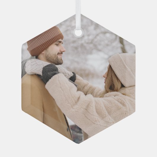 フォトギフトカスタムパーソナライズされた ガラスオーナメント (正面)