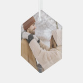 フォトギフトカスタムパーソナライズされた ガラスオーナメント (正面左)