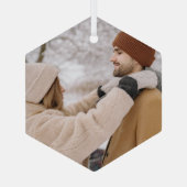 フォトギフトカスタムパーソナライズされた ガラスオーナメント (裏面)