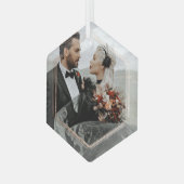 フォトギフトカスタム用ガパーソナライズされたラスオーナメント ガラスオーナメント (正面左)