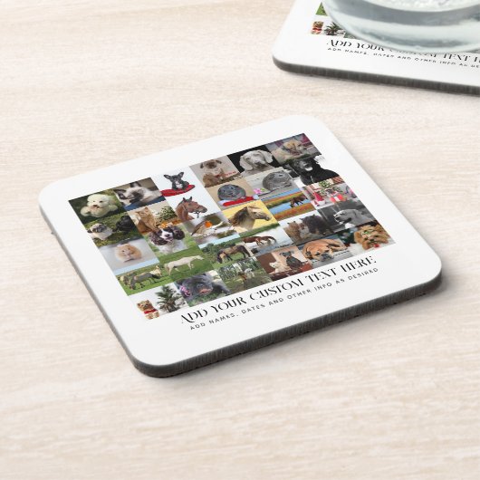 フォトギフトテンプレートファミリーフレンドペットカスタム コースター (左側)