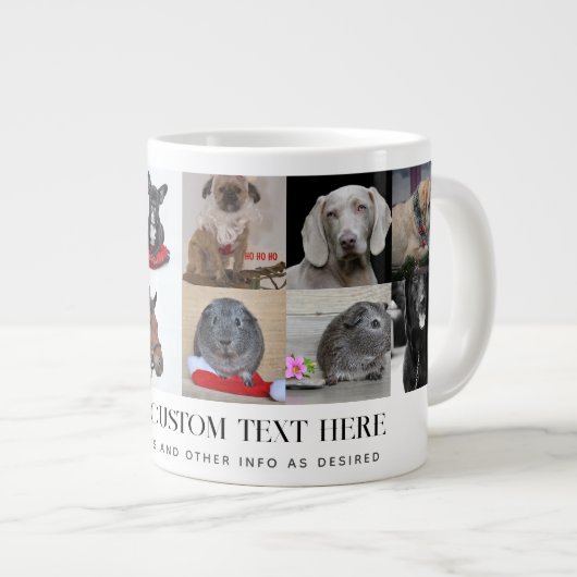 フォトギフトテンプレートファミリーフレンドペットカスタム ジャンボコーヒーマグカップ (正面右)
