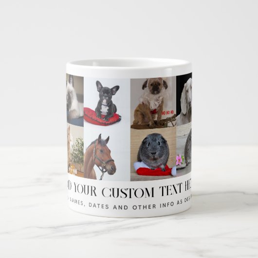 フォトギフトテンプレートファミリーフレンドペットカスタム ジャンボコーヒーマグカップ (正面)