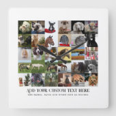 フォトギフトテンプレートファミリーフレンドペットカスタム スクエア壁時計 (正面)