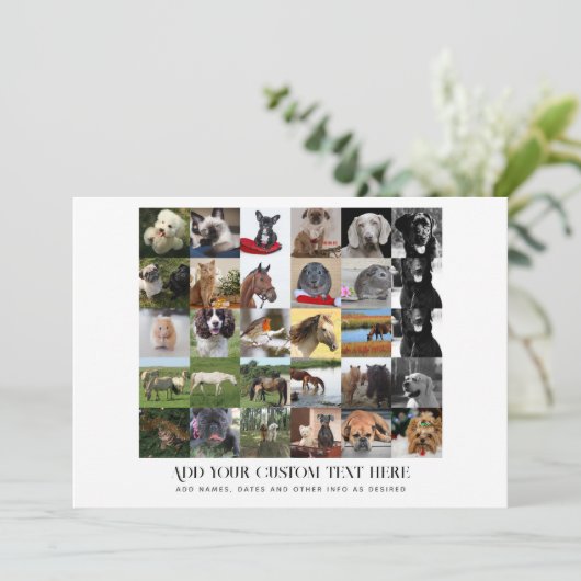 フォトギフトママパパおじいちゃんおばあちゃんペット友達 招待状 (スタンド正面)