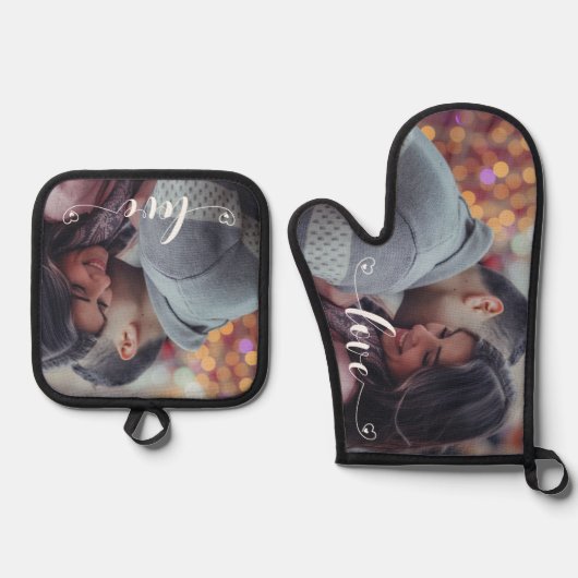 フォトギフト愛スクリプト 鍋つかみ&鍋敷きセット (正面)