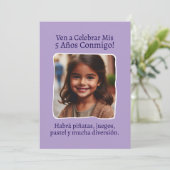 フォトギフト Mis 5 Años 5歳の誕生日おめでとう 招待状 (スタンド正面)