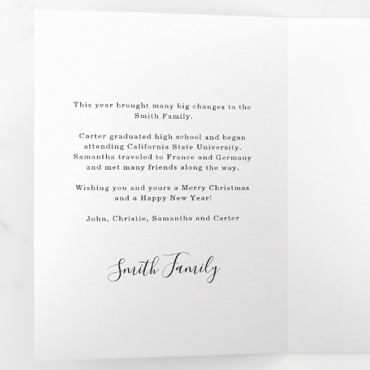 フォトギャラリー数々ののクリスマス 三つ折りクリスマスカード (内部最初)