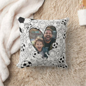 フォトクッションのボーイサッカーカラー クッション (ブランケット)