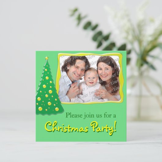 フォトクパーソナライズされたリスマスパーティの招待状 招待状 (スタンド正面)