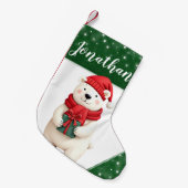 フォトクパーソナライズされたリスマスペットストッキング スモールクリスマスストッキング (正面 (吊り時))