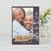 フォトクモダンリスマスカード – Mauve 芸術品を気取った Tree シーズンカード (スタンド正面)