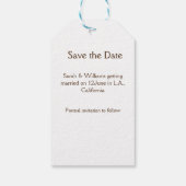 フォトクラシックエレガント白結婚タイポグラフィモダン ギフトタグ (裏面)