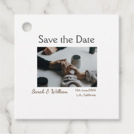 フォトクラシックエレガント白結婚タイポグラフィモダン フェイバータグ