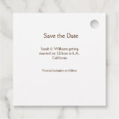 フォトクラシックエレガント白結婚タイポグラフィモダン フェイバータグ (裏面)