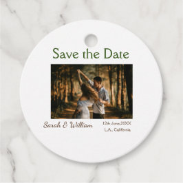 フォトクラシックエレガント白結婚タイポグラフィモダン フェイバータグ