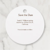 フォトクラシックエレガント白結婚タイポグラフィモダン フェイバータグ (裏面)