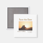 フォトクラシックエレガント白結婚タイポグラフィモダン マグネット (正面/裏面)