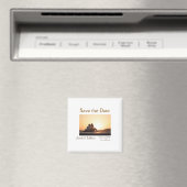 フォトクラシックエレガント白結婚タイポグラフィモダン マグネット (インサイチュ (食洗機))