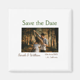 フォトクラシックエレガント白結婚タイポグラフィモダン マグネット